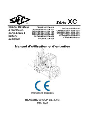 HANGCHA CPD25-XD6-SI21 Manuel D'utilisation Et D'entretien