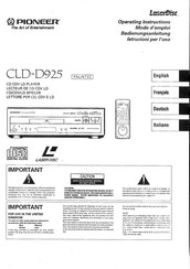 Pioneer CLD-D925 Mode D'emploi