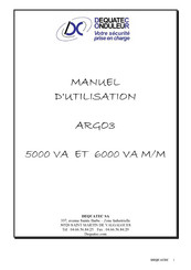 DEQUATEC ARGO 6000 Manuel D'utilisation