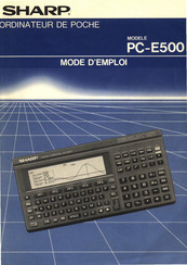 Sharp PC-E500 Mode D'emploi