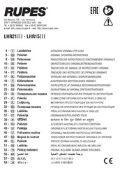 Rupes LHR15III Traduction Des Instructions Originales