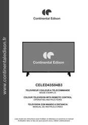 CONTINENTAL EDISON CELED43S04B3 Mode D'emploi