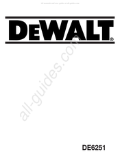 DeWalt DE6251 Mode D'emploi