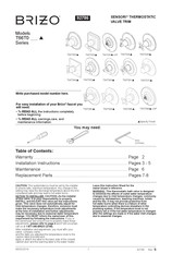 Brizo SENSORI T66T085 Série Instructions