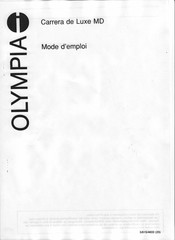 Olympia Carrera de Luxe MD Mode D'emploi