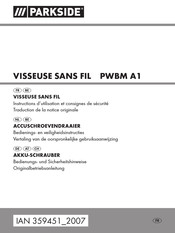 Parkside 359451 2007 Instructions D'utilisation Et Consignes De Sécurité