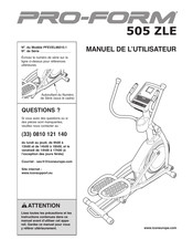 Pro-Form 505 ZLE Manuel De L'utilisateur