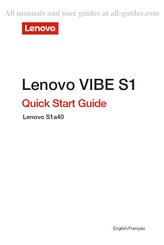 Lenovo VIBE S1 Guide De Démarrage Rapide