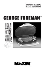 George Foreman GR35WTMRCAN Manuel Du Propriétaire