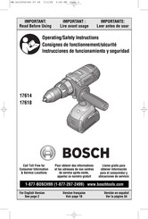 Bosch 17618 Consignes De Fonctionnement/Sécurité