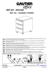 Gautier Office ARCADE S27 233 Instructions De Montage