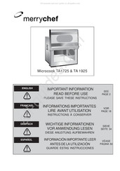 Merrychef Microcook TA1725 Manuel D'utilisation