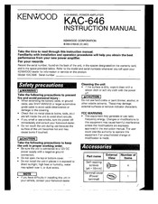 Kenwood KAC-646 Manuel D'instructions