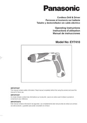 Panasonic EY7410LA2S Instructions D'utilisation