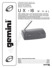 Gemini UX-16 M Manuel D'instructions