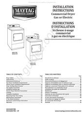 Maytag Commercial Laundry MDG17PR Instructions D'installation