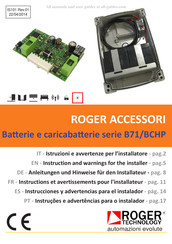 Roger Technology B71/BCHP Serie Instructions Et Avertissements Pour L'installateur