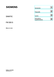 Siemens SIMATIC FM 355 S Mise En Route