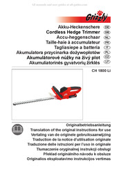 Grizzly CH 1800 Li Traduction De La Notice D'utilisation Originale