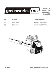 GreenWorks Pro 2403802CT Manuel D'opérateur