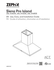 Zephyr Siena Pro Island ZSL-E36DS Guide D'utilisation, D'entretien Et D'installation