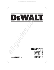 DeWalt D25113 Traduction De La Notice D'instructions Originale