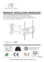 Mounting Dream MD2432-03 Manuel D'installation