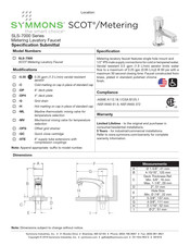 Symmons SCOT/Metering SLS-7000 Série Manuel D'installation