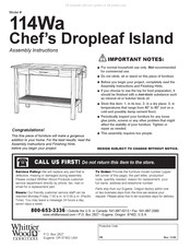 Whittier Wood Furniture Chef's Dropleaf Island 114Wa Instructions De Montage