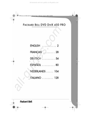 Packard Bell DVD DivX 450 PRO Mode D'emploi