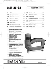 MeisterCraft MET 25-32 Traduction Du Manuel D'utilisation Original