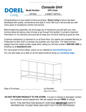 DOREL Living DA7950 Instructions De Montage