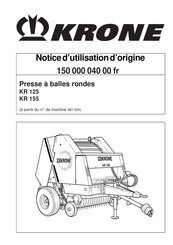 Krone KR 125 Notice D'utilisation D'origine