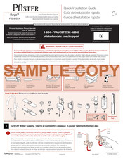 Pfister Raya F-529-ERY Guide D'installation Rapide