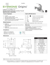 Symmons Origins S-9610-1.5 Manuel D'installation