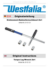 Westfalia 91 51 31 Instructions