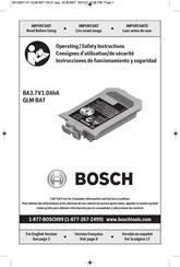 Bosch BA3.7V1.0AhA Consignes D'utilisation/De Sécurité