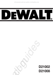 DeWalt D21002 Mode D'emploi