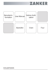 ZANKER KOU20723XK Notice D'utilisation
