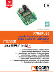 Roger Technology F70/IPU36 Instructions Et Consignes Pour L'installateur