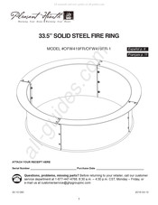 Pleasant Hearth OFW419FR-1 Mode D'emploi