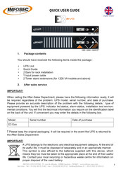 INFOSEC UPS SYSTEM E3 Evo Guide D'utilisation Rapide