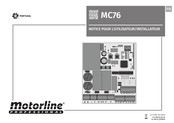 Motorline professional PORTUGAL MC76 Notice Pour L'utilisateur/Installateur