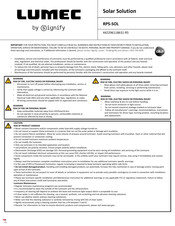 SIGNIFY LUMEC RPS-SOL Instructions D'installation