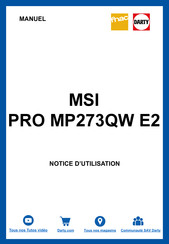 MSI PRO MP273W Serie Guide D'utilisation