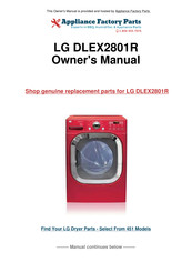 LG Steam Dryers DLEX2801R Guide De L'utilisateur Et Directives D'installation