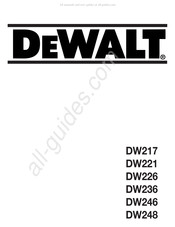 DeWalt DW221 Mode D'emploi