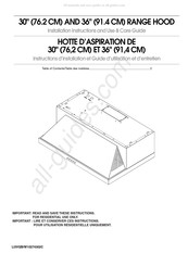 Amana UXT5530AAB Instructions D'installation Et Guide D'utilisation Et D'entretien