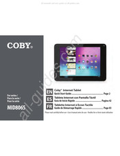 Coby MID8065 Guide De Démarrage Rapide