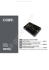 Coby Kyros MID7016 Guide De Démarrage Rapide